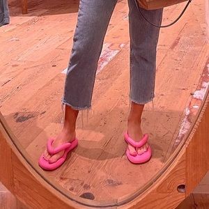 Melissa, puff flip flops, pink, size 7